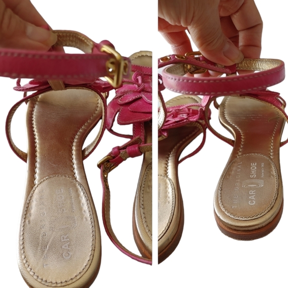 The Original Car Shoe by Prada Pink Floral Leather Sandals - Picture 6 of 12